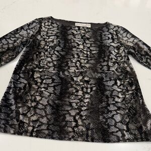 Chico's Black and Gray Snake Print Blouse